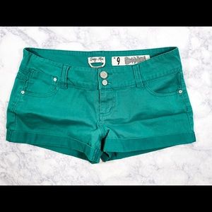Green Jean Shorts